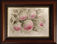Flowers PINK POSES Original Artwork Modern Painting Floral Landscape Art Gift A5