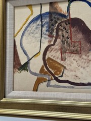 Jo Cain Painting Antique 1930’s Cubist Cubism Modernism Abstract Oil Small Gem