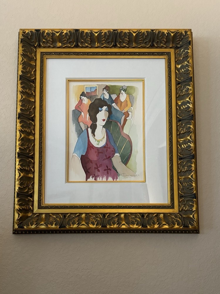 🎨Tarkay Original Watercolor and Drawing – SIGNED – Title – IN THE PAST🎨