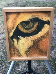 MILDRED RIVERA *Cats Eye* ORIGINAL MODERN ABSTRACT ACRYLIC WWF LION TIGER ART