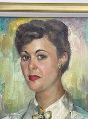 ARNOLD HOFFMAN PAINTING ANTIQUE NEW YORK Pretty Woman Oil LISTED FAMOUS 1940’S