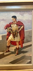 Original Oil painting of Roman Soldier framed 18” by 21”