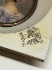 19TH-CENTURY Miniature Portrait Painting of Augusta Strobel Replica Framed 5 X 4