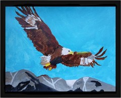 ABSTRACT/EXPRESSIONISM Soaring Eagle 11×14 Modern Street ART Colorful Painting