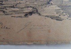 REGIS GIGNOUX NY Artist Painting INDIAN FALL Horses ca 1855 HUDSON RIVER SCHOOL