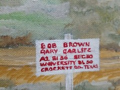 Vintage Texas Painting oil on canvas panel artist Unknown no info in painting!?