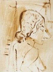 1960s Faye Franklin Gouache Painting Vintage Mid Century Mixed Media Nude Woman