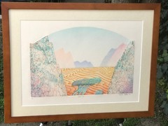 YUVAL GOLAN Original ABSTRACT MODERN SIGNED LANDSCAPE Rare Vintage Serigraph Art