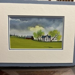 Original Signed Watercolor By Lu Fuller “Spring Color” 4×6 In 11×13 Frame
