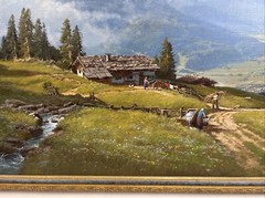 Wolfgang Heinz 20th Century German Realist Alpine Landscape Artist Oil Painting