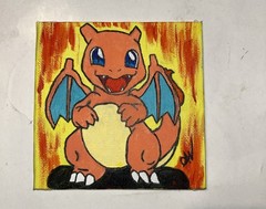 * Nintendo Pokémon Fan Wall Artwork Charizard 4×4 Canvas Acrylic Painting