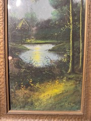 Antique E.A Gates „Nocturne Landscape Scene“ Pastel Painting – Signed And Framed