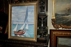 ANTIQUE SEASCAPE BY MAINE COSTAL ARTIST HARRY MALONEY1917 – 1998 IN BOSTON