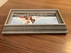Vintage Original Miniature Saltbox Nautical Painting Signed Framed 8.5×4.5”