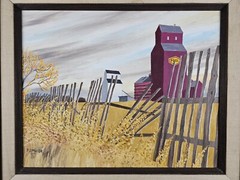 Vintage Original 1/1 Signed P.J. Miller Oil Painting 26×22 Framed Barn Landscape