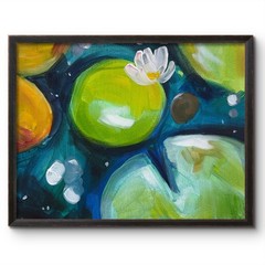 SMALL KOI POND WITH LILIES 8X10 ABSTRACT ORIGINAL ART MODERN HOME