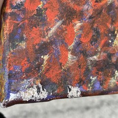 New York City Central Battery Park Bench in Fall Oil Painting OOAK Sign❤️gsc10m6