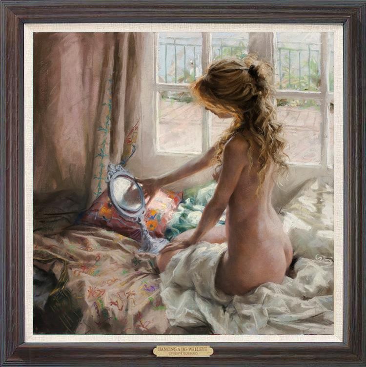 Hand Painted Oil Painting Art Female woman nude On Canvas 30″X30″