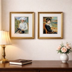 Pair of 2 Fine Art Reproductions Renaissance impressionist Paintings 1880s
