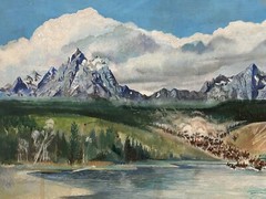 🔥 Amazing Vintage Hollywood Old Western KIRK DOUGLAS The BIG SKY Movie Painting