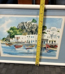Water color painting , Hydra island,Greek art,Original Painting Signed 10×7