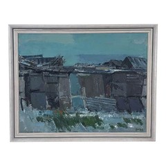 Max Mogens Hansen 1977 Vintage Mid Century Abstract Oil Painting Original Art
