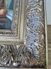 Framed Floral Still Life Oil Painting Signed Karp Ornate Gold Frame 16″ x 16″…