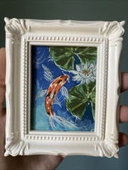 PRINT Of My Art Fish Koi Cute,funny, Painting,framed,miniature,small,mini