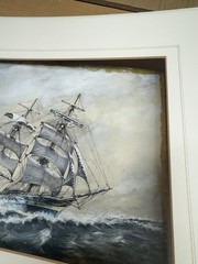 The “Sorraen” Stunning European Nautical 1948 Original Watercolor Clipper Ship ￼