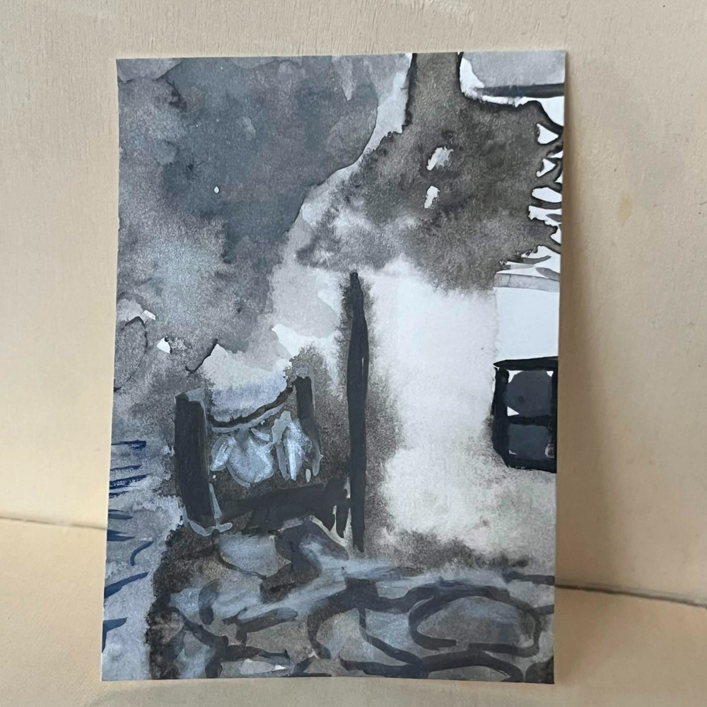 ACEO Original Art Card 2.5 x 3.5 Watercolor mini painting coastal landscape