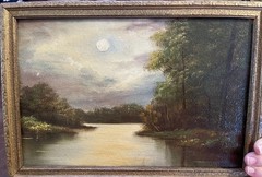 Antique Oil Painting On Board? VTG Guyzlaine Smith Signed Boho Gallery Aesthetic