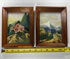 Vintage 1950’s Nuremberg, Germany Reverse Glass Small Paintings Set – Numbered
