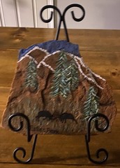 Hand painted Estes Park Colorado, Elk Fighting In the Rocky Mountains.