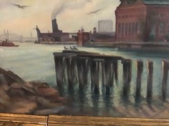 Antique New York City Painting by Arthur Frischke (1893-1970) Oil on Canvas