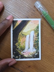 ACEO watercolor painting. Original Landscape