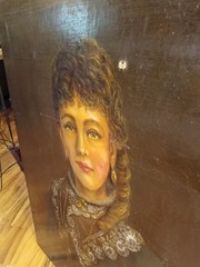 Antique 18th to 19th Century Oil Painting Portrait of a Beautiful Lady 30″ tall