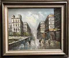 Henry J Billings (American 1894-1985) Autume in Paris Oil on Canvas Framed