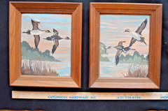 LOT OF 2 Vintage Orig. MCM Signed Paint by Number Paintings Ducks, Costal Scenes