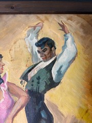 Original Oil on Canvas Mid Century Flamenco Dancer Painting Mildred Jones