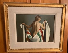 Don Seegmiller Original Framed Oil Masonite Female Portrait Painting “Awakening”