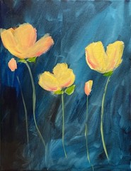 Mary Myers Original Abstract Expressionism 11×14 Floral Signed Fine Art