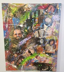 11×14 Acrylic Collage Painting Famous People Thin Canvas Unframed Abstract Art