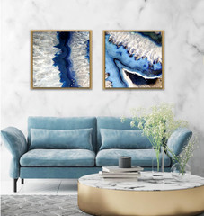 Pixy Canvas Floater Frame 18×18 for 0.75 inch Deep Paintings Art Brass Gold