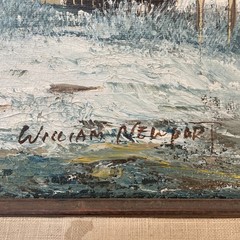 VINTAGE ORIGINAL WILLIAM NEWPORT BARN PAINTING OIL/CANVAS 12″X16″ Signed