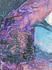art 828 – Original Oil Painting on Cardboard / 19×19 in/48×48 cm Faceless figure