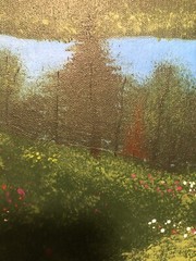 Handmade Acrylic Landscape Meadow Acrylic Painting Wall Art Gift