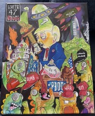 11x 14 Acrylic Painted SHORTIEZ INK Political Garbage Pail Comic Book Aliens Diy