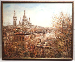 Ortega MCM Impasto Painting Sacre Coeur Basilica Montmartre Paris 25×31 Canvas
