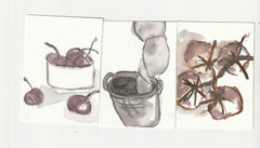 ACEO Original Art Card 2.5 x 3.5 Watercolor mini painting still life