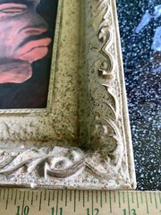 Old Portrait Of Man W/ Eyes Closed Framed With Quick Flip Change Of Art In Back